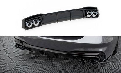 Diffusor Heck Ansatz für + Endschalldampfer Sportauspuff Attrappe Audi A7 S-Line C8 / S7 C8 / C8 Facelift / S7 Facelift