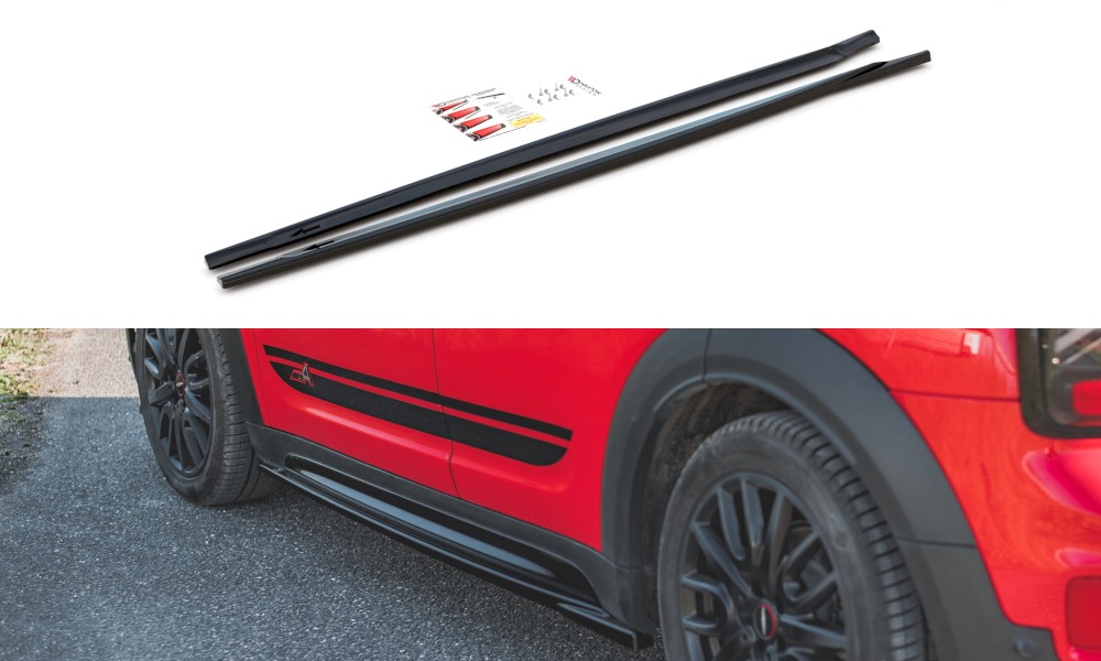 Seitenschweller Ansatz für Mini Countryman Mk2 F60 JCW schwarz Hochglanz
