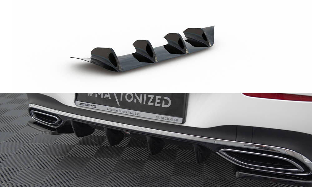 Diffusor Heck Ansatz für Mercedes-Benz CLA  AMG-Line X118 schwarz Hochglanz