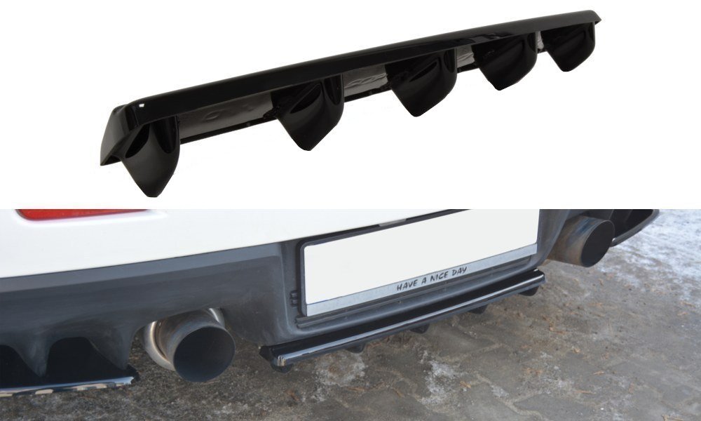 Mittlerer Diffusor Heck Ansatz für Mitsubishi Lancer Evo X im DTM LOOK schwarz matt