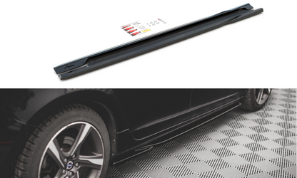 Seitenschweller Ansatz für Volvo S60 R-Design Mk2 schwarz Hochglanz