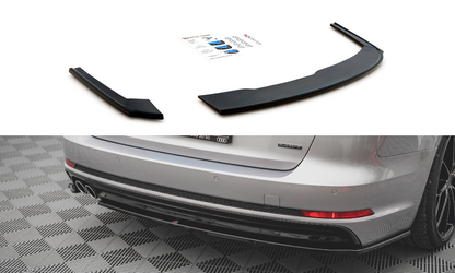 Heck Ansatz Flaps Diffusor V.2 für Audi A4 S-Line B9 schwarz Hochglanz