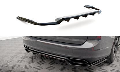 Mittlerer Cup Diffusor DTM Look Heck Ansatz für Volvo V90 / S90 R-Design Mk2 schwarz Hochglanz