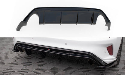 Diffusor Heck Ansatz V.3 für Ford Focus Hatchback ST Mk4  schwarz Hochglanz