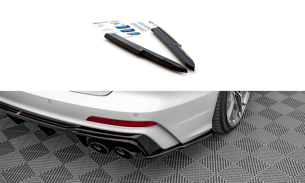 Heck Ansatz Flaps Diffusor für Audi A6 S-Line / S6 C8 / C8 Facelift schwarz Hochglanz