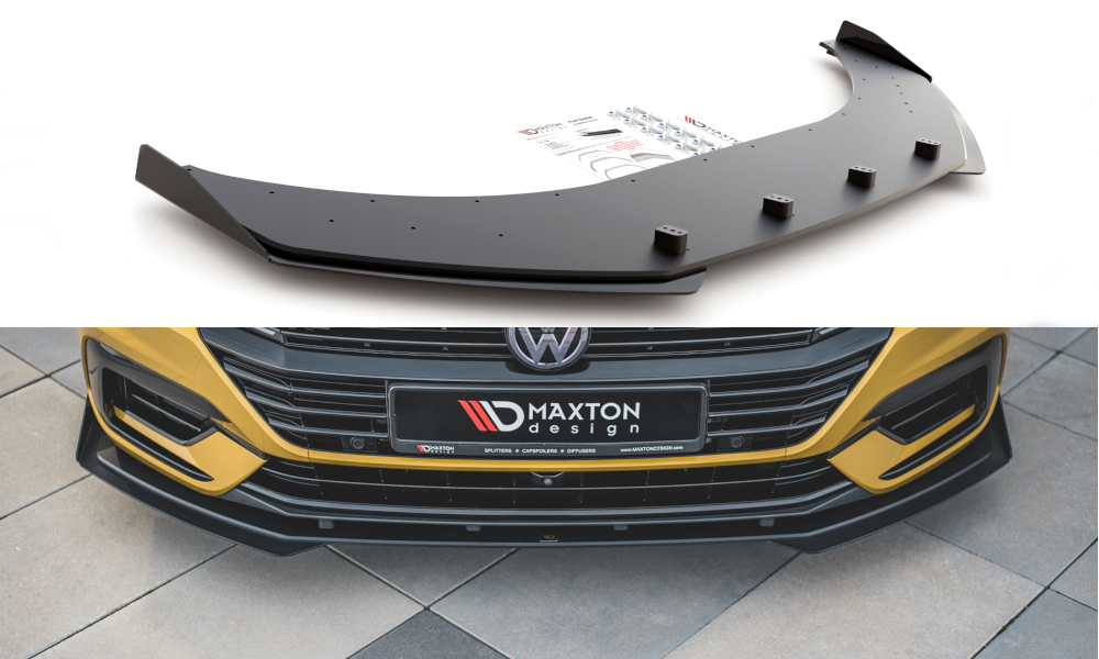 Street Pro Front Ansatz für +Flaps für Volkswagen Arteon R-Line schwarz Hochglanz