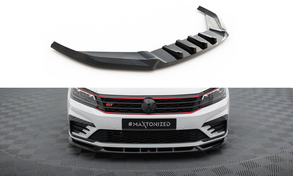 Front Ansatz V.1 für VW Passat GT B8 Facelift USA schwarz Hochglanz