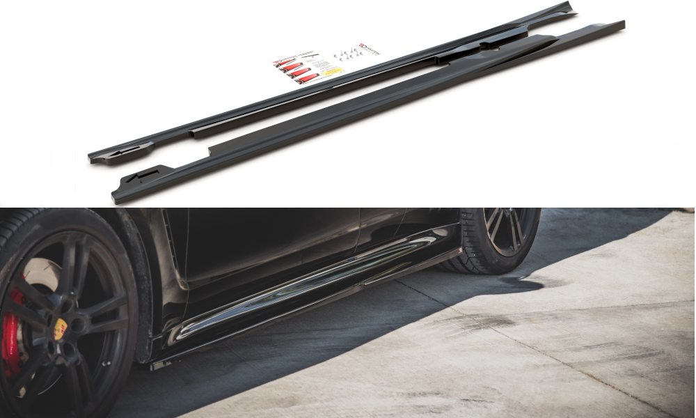 Seitenschweller Ansatz für V.1 für Porsche Panamera Turbo 970 Facelift schwarz Hochglanz