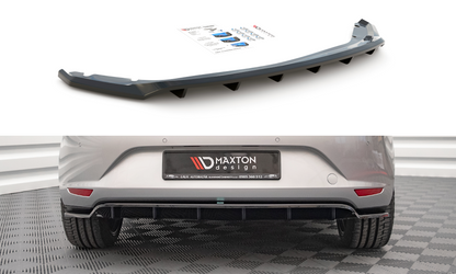 Mittlerer Cup Diffusor DTM Look Heck Ansatz für Seat Leon Hatchback Mk3 schwarz Hochglanz