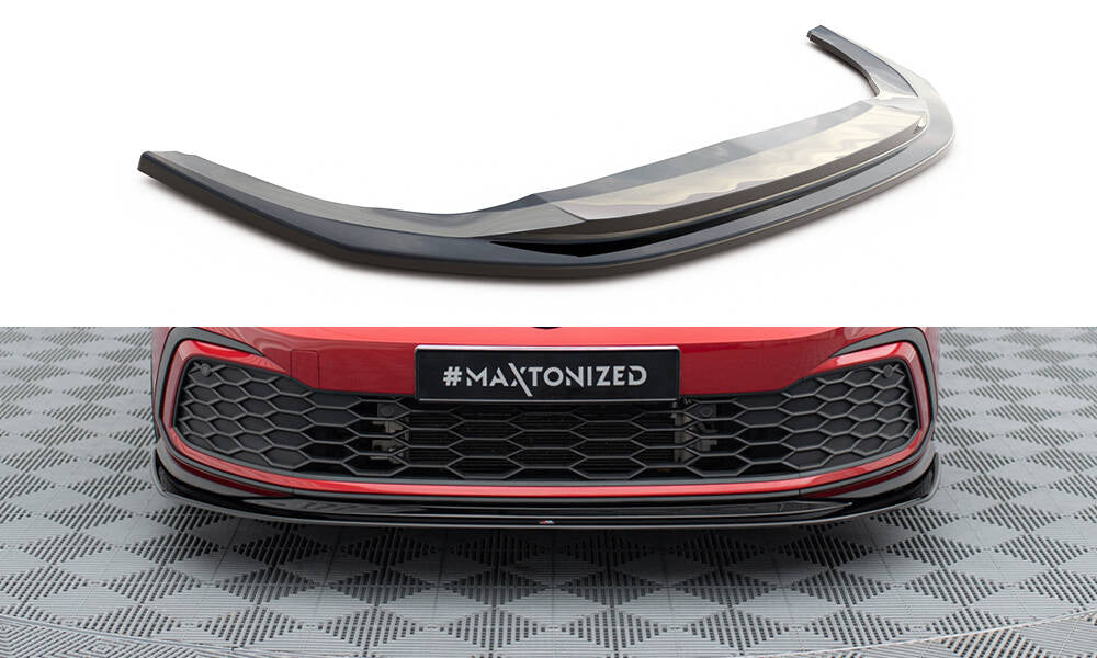 Front Ansatz V.5 für VW Golf GTI / GTE / GTD / R-Line Mk8 schwarz Hochglanz