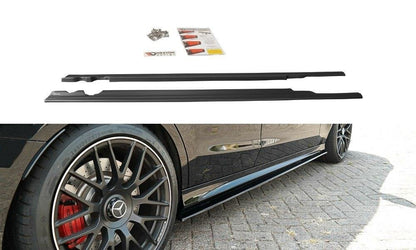 Seitenschweller Ansatz für Mercedes C-Klasse S205 63 AMG Kombi Carbon Look