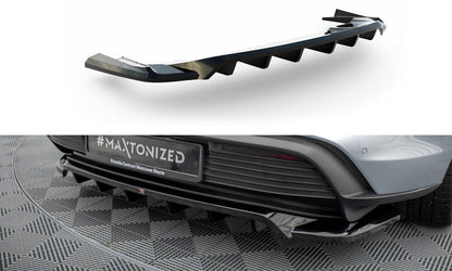 Mittlerer Cup Diffusor DTM Look Heck Ansatz für Porsche Taycan / Taycan 4 / Taycan 4S / Taycan GTS Mk1 schwarz Hochglanz