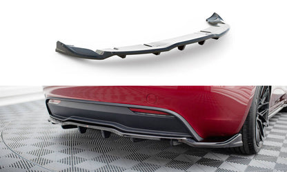 Mittlerer Cup Diffusor DTM Look Heck Ansatz V.2 für Tesla Model 3 Project HighlandFacelift schwarz Hochglanz
