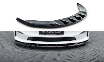 Front Ansatz V.3 für Tesla Model S Plaid Mk1 Facelift schwarz Hochglanz