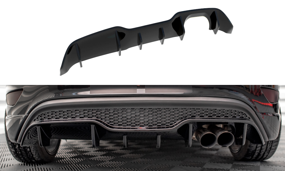 Diffusor Heck Ansatz für Ford Fiesta ST (5-Türige version) Mk7 Facelift schwarz Hochglanz