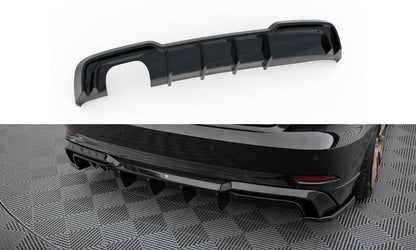 Diffusor Heck Ansatz für Audi A3 S-Line Sportback 8V Facelift (Doppelauspuff li.)