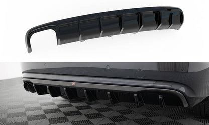 Diffusor Heck Ansatz für Audi A4 B8 Facelift (Doppelauspuff li.)