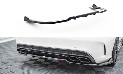 Mittlerer Cup Diffusor DTM Look Heck Ansatz für Mercedes-AMG C63 Limousine / Kombi W205 / S205 schwarz Hochglanz