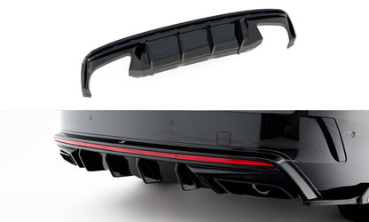 Diffusor Heck Ansatz für Skoda Octavia RS Liftback / Combi Mk4 Facelift schwarz Hochglanz