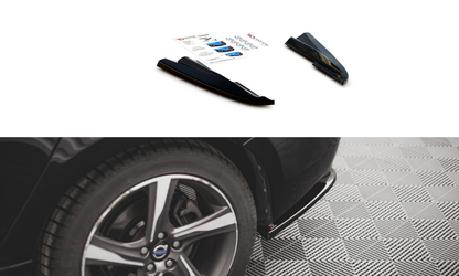 Heck Ansatz Flaps Diffusor für Volvo S60 R-Design Mk2 Facelift schwarz Hochglanz