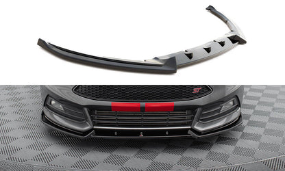 Front Ansatz V.4 für Ford Focus ST Mk3 Facelift schwarz Hochglanz
