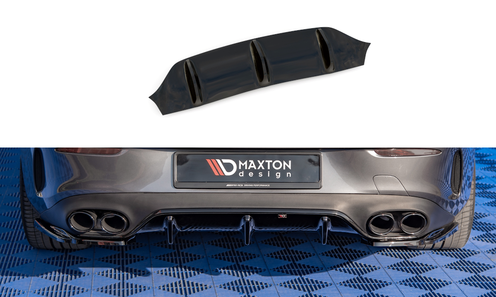 Diffusor Heck Ansatz für Mercedes-AMG E53 Coupe C238 / Cabriolet A238 schwarz Hochglanz