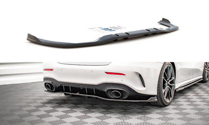 Mittlerer Cup Diffusor DTM Look Heck Ansatz V.2 für Mercedes A 35 AMG Limousine V177 schwarz Hochglanz