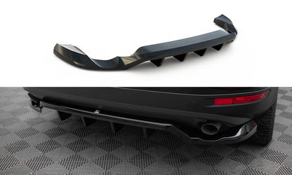 Mittlerer Cup Diffusor DTM Look Heck Ansatz für VW Touareg Mk2 schwarz Hochglanz