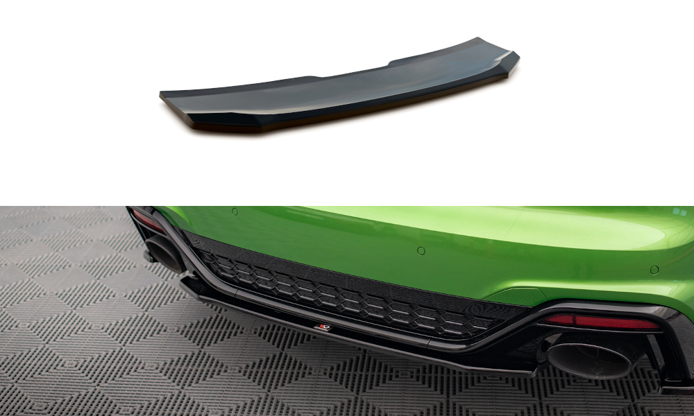 Mittlerer Diffusor Heck Ansatz für Audi RS5 F5 Facelift schwarz matt