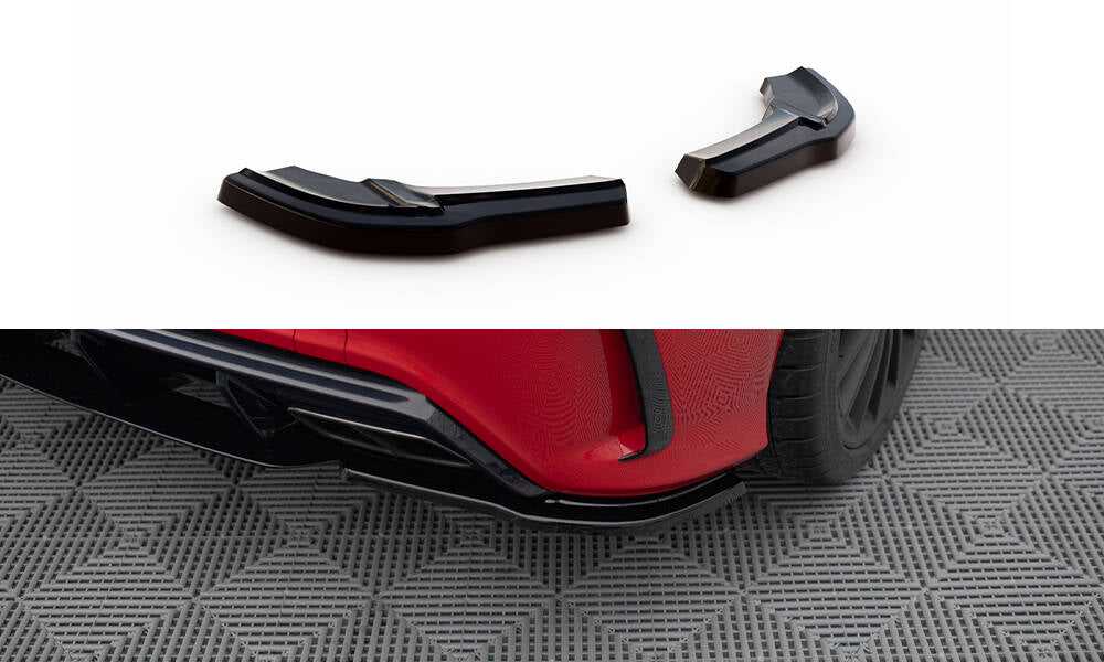 Heck Ansatz Flaps Diffusor für Mercedes A W176 AMG Facelift schwarz Hochglanz