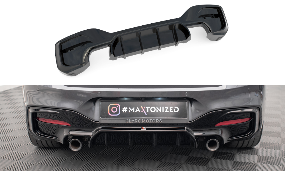 Diffusor Heck Ansatz für Bmw 1 F20/ F21 Facelift M-Power schwarz Hochglanz
