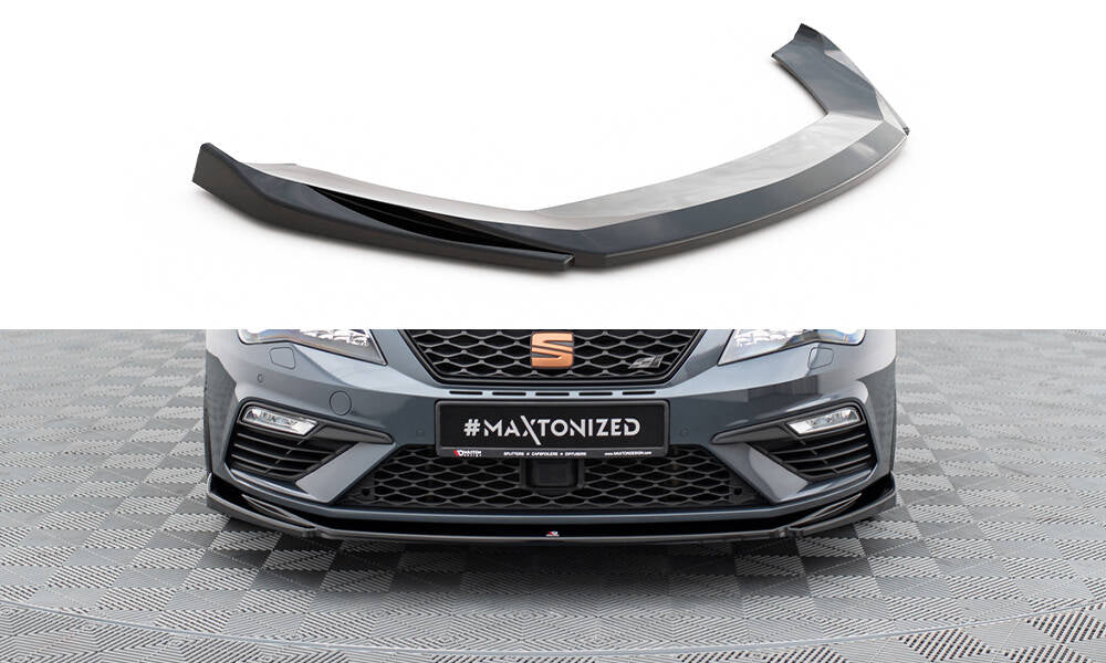 Front Ansatz V.5 für Seat Leon Cupra / FR Mk3 FL schwarz Hochglanz