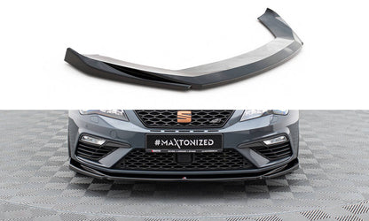 Front Ansatz V.5 für Seat Leon Cupra / FR Mk3 FL schwarz Hochglanz