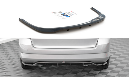 Mittlerer Cup Diffusor DTM Look Heck Ansatz für Skoda Fabia Combi Mk3 schwarz Hochglanz