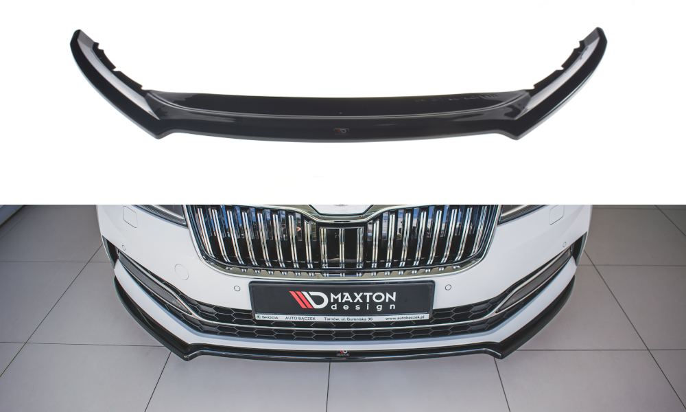 Front Ansatz V.1 für Skoda Superb Liftback / Combi Mk3 Facelift schwarz Hochglanz