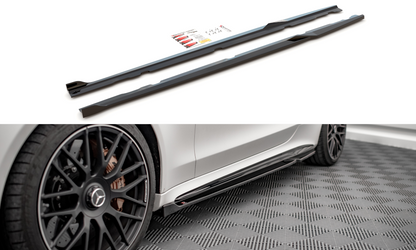 Seitenschweller Ansatz V.2 für Mercedes-AMG C 63 AMG Coupe C205 Facelift schwarz Hochglanz