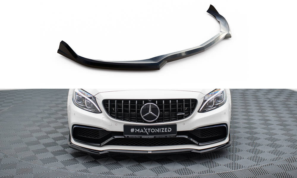 Front Ansatz V.3 für Mercedes-AMG C63 Limousine / Kombi W205 / S205 schwarz Hochglanz