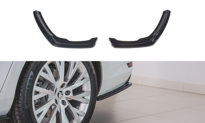 Heck Ansatz Flaps Diffusor für Skoda Superb Mk3 FL Hatchback / Kombi schwarz matt