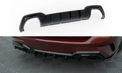 Diffusor Heck Ansatz für BMW M340i G20 / G21 (Passend für Fahrzeuge mit Anhängerkupplung) schwarz Hochglanz