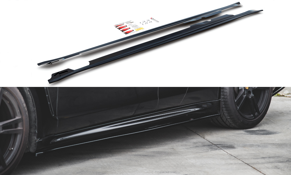 Seitenschweller Ansatz V.2 für Porsche Panamera Turbo 970 Facelift schwarz Hochglanz