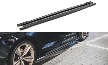 Seitenschweller Ansatz für Audi RS5 Sportback F5 Facelift schwarz Hochglanz