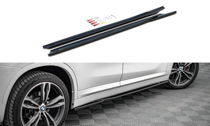 Seitenschweller Ansatz für BMW X1 M-Paket F48 schwarz matt