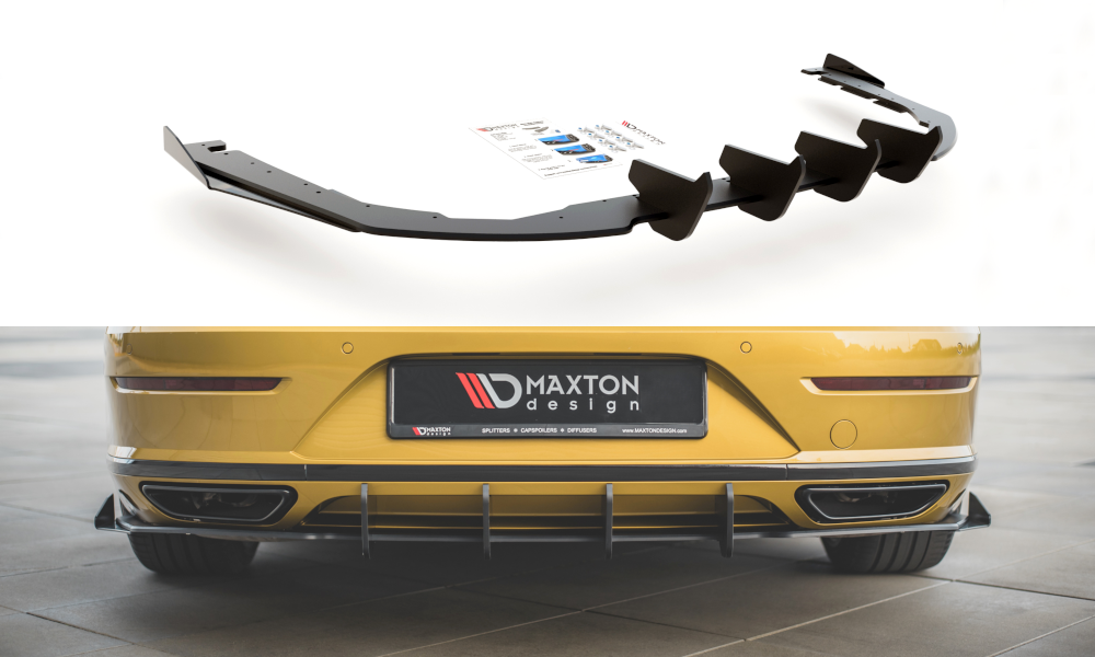 Street Pro Diffusor Heck Ansatz +Flaps für Volkswagen Arteon R-Line schwarz Hochglanz