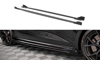 Street Pro Seitenschweller Ansatz + Flaps für Audi RS3 Sportback 8Y schwarz Hochglanz