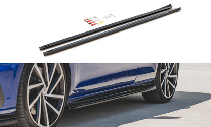 Seitenschweller Ansatz für V.4 VW Golf 7 R / R-Line Facelift Carbon Look