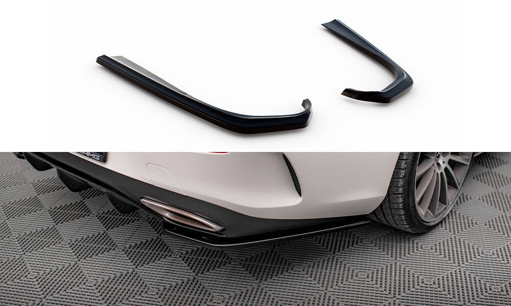 Heck Ansatz Flaps Diffusor für Mercedes-Benz E-Klasse W213 Coupe(C238) / Cabriolet (A238) AMG-Line schwarz Hochglanz