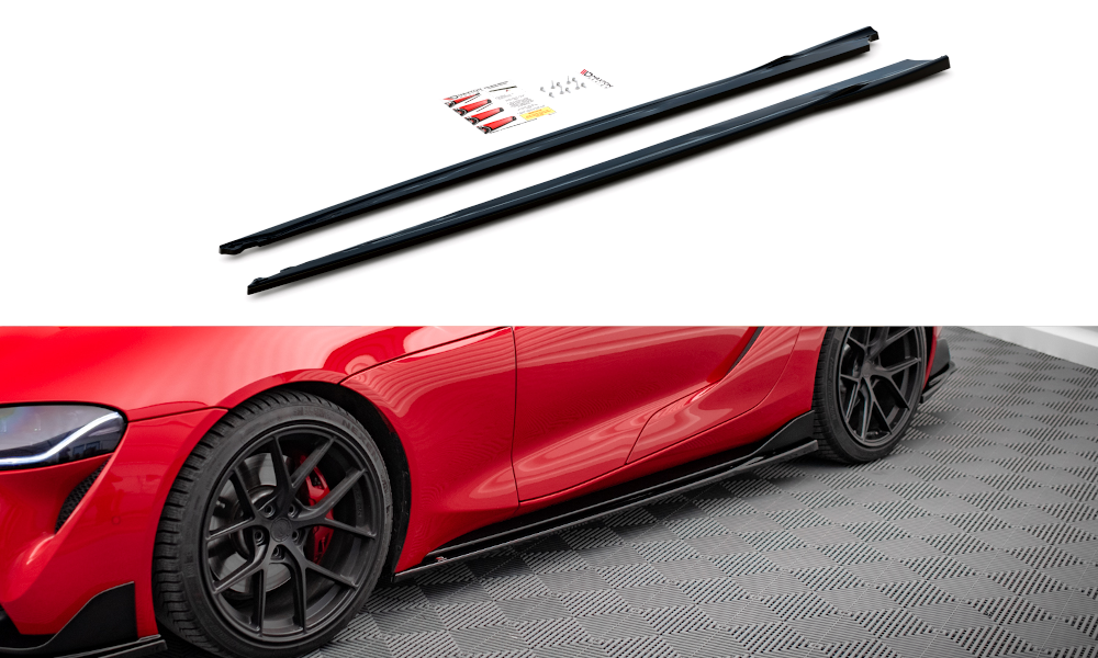 Seitenschweller Ansatz für V.3 für Toyota Supra Mk5 schwarz Hochglanz