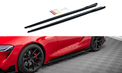 Seitenschweller Ansatz für V.3 für Toyota Supra Mk5 schwarz Hochglanz
