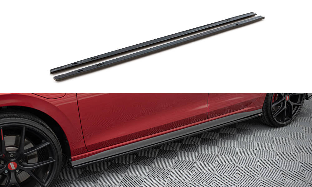 Seitenschweller Ansatz für V.1 für VW Golf GTI / GTE / GTI Clubsport / GTD / R-Line Mk8 schwarz Hochglanz