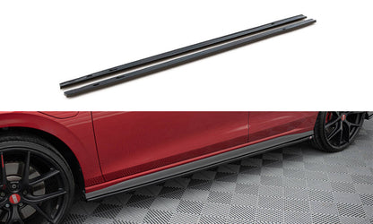 Seitenschweller Ansatz für V.1 für VW Golf GTI / GTE / GTI Clubsport / GTD / R-Line Mk8 schwarz Hochglanz
